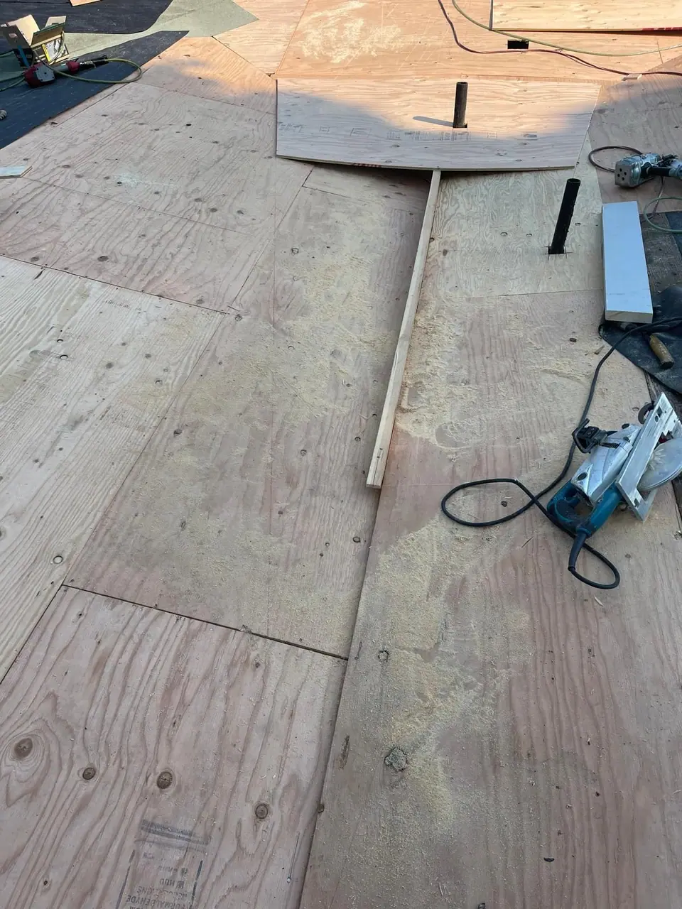 Decking repaired and nailed off