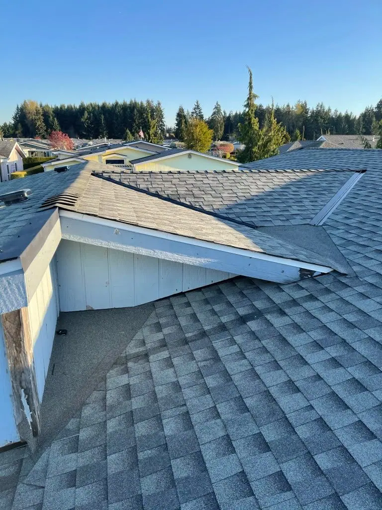 New shingles around the dormer