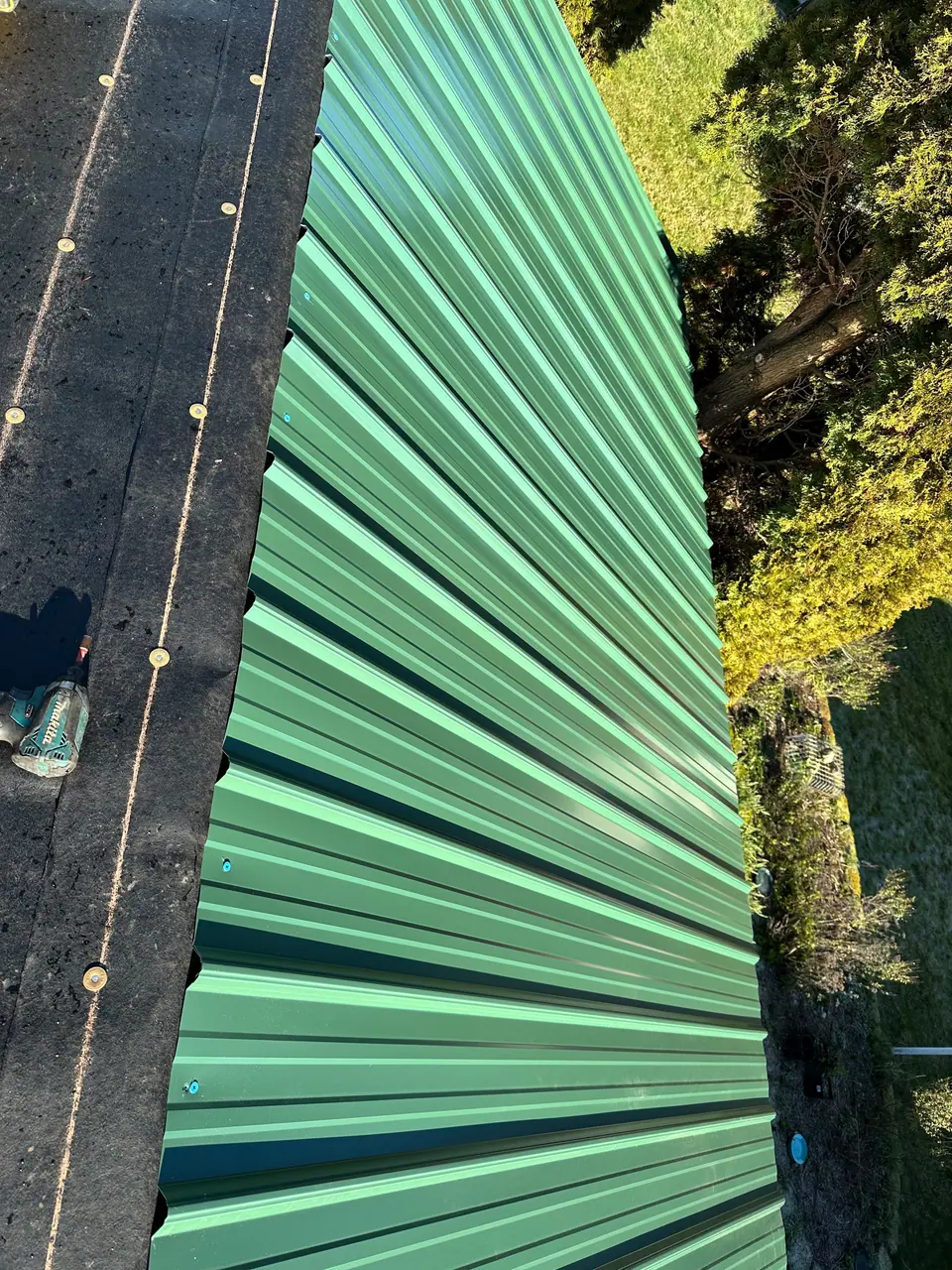Panels laid over the underlayment