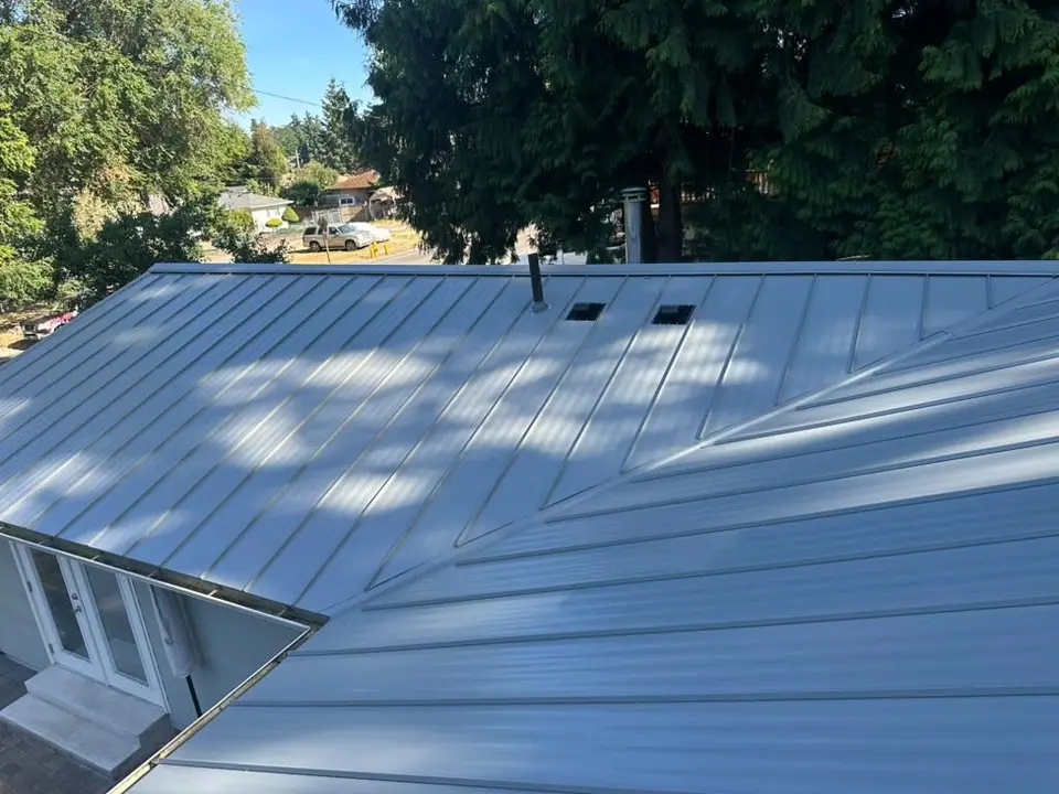 The whole metal roof, finished