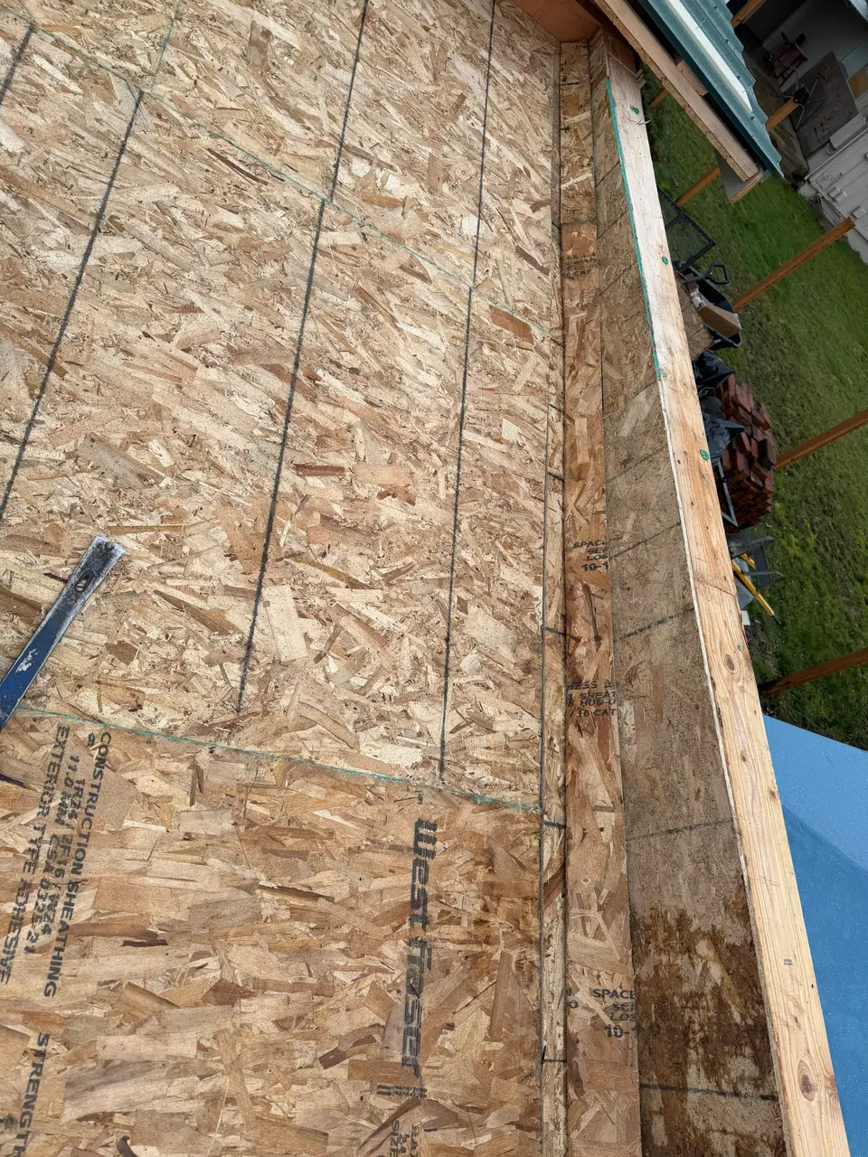 New decking along a low-slope edge