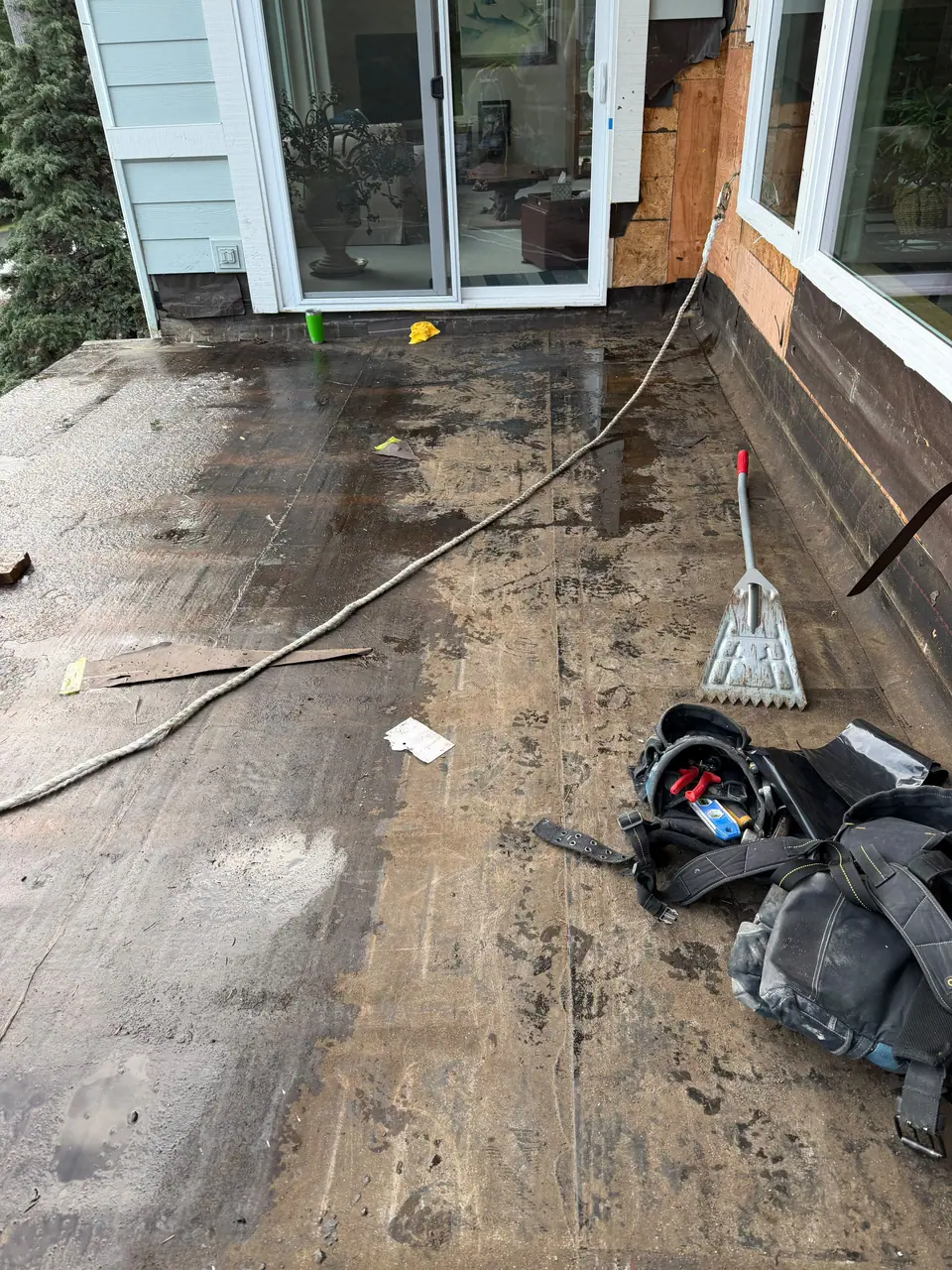 Old surface removed down to the deck