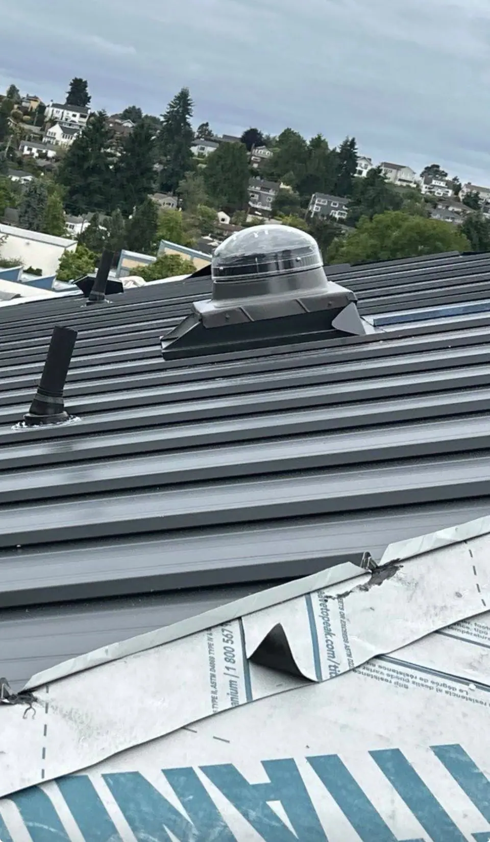 Skylight sealed and flashed