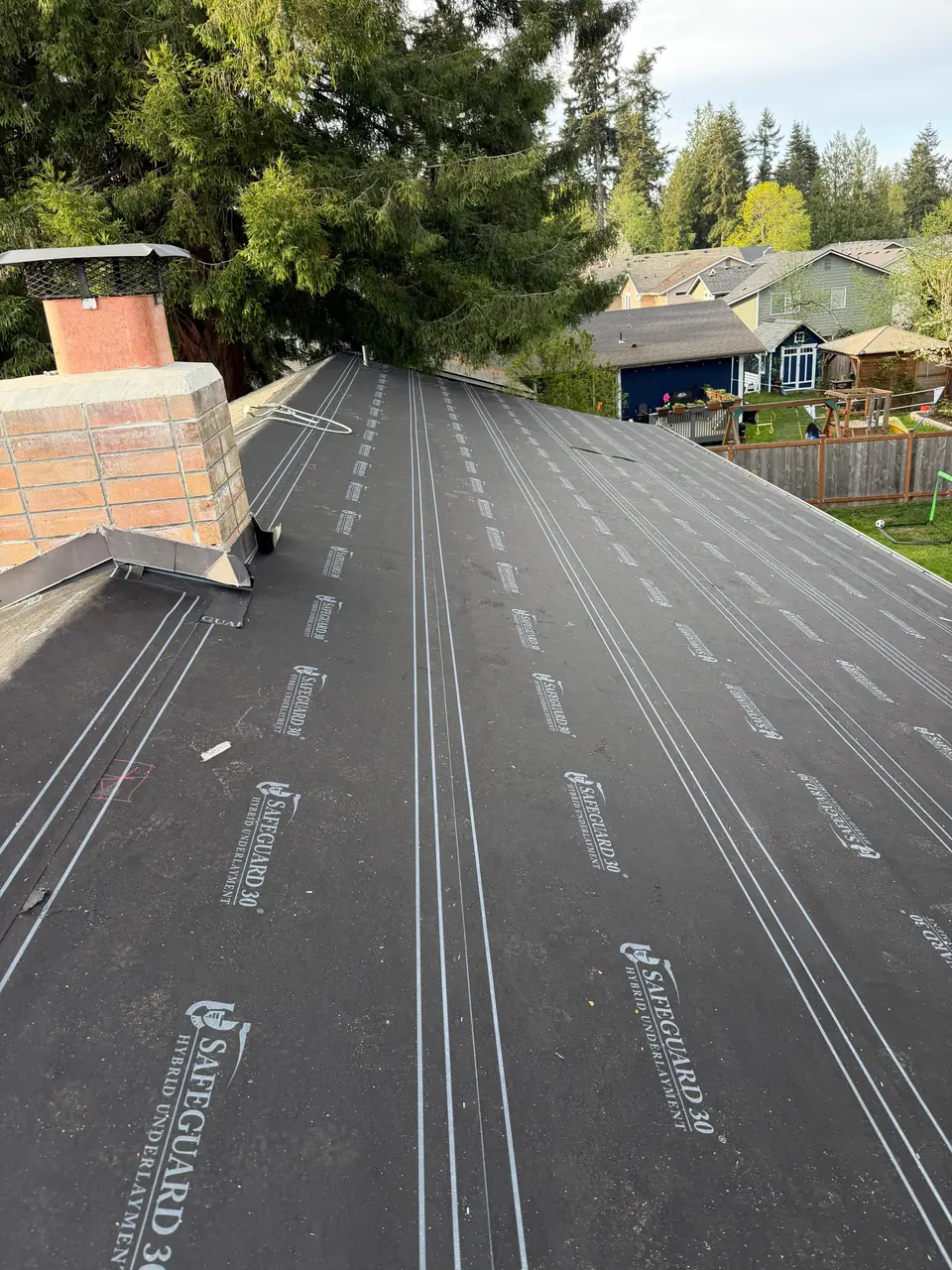 Chalk lines snapped for straight rows