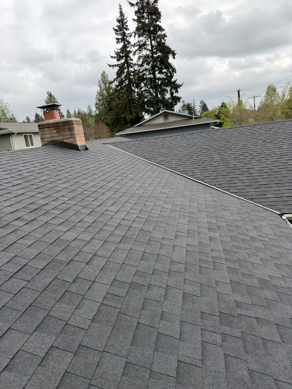 Finished roof with chimney