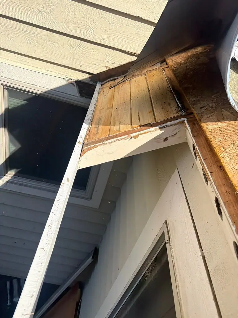 Water-damaged fascia and eave