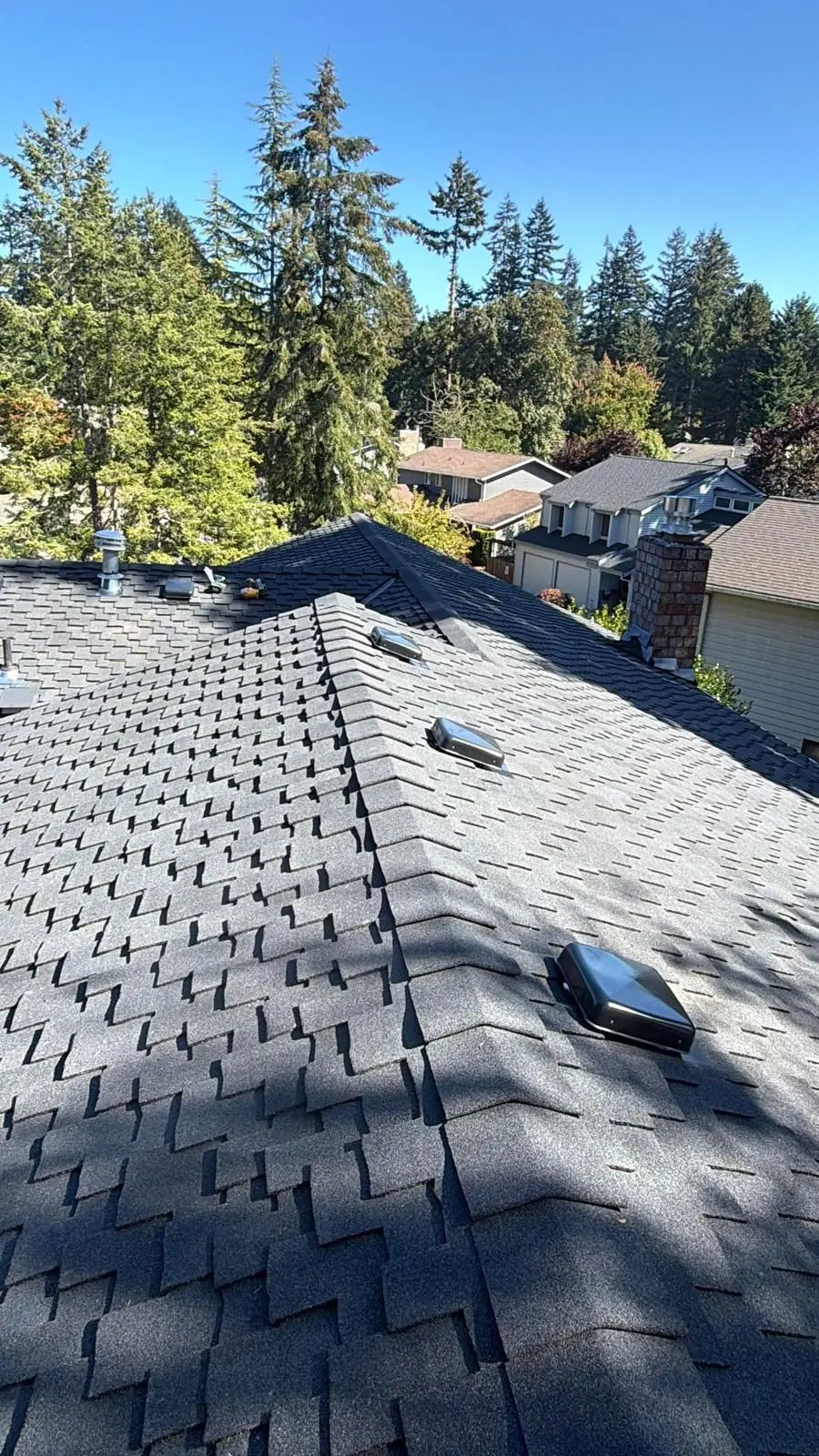 Ridge line finished with vents
