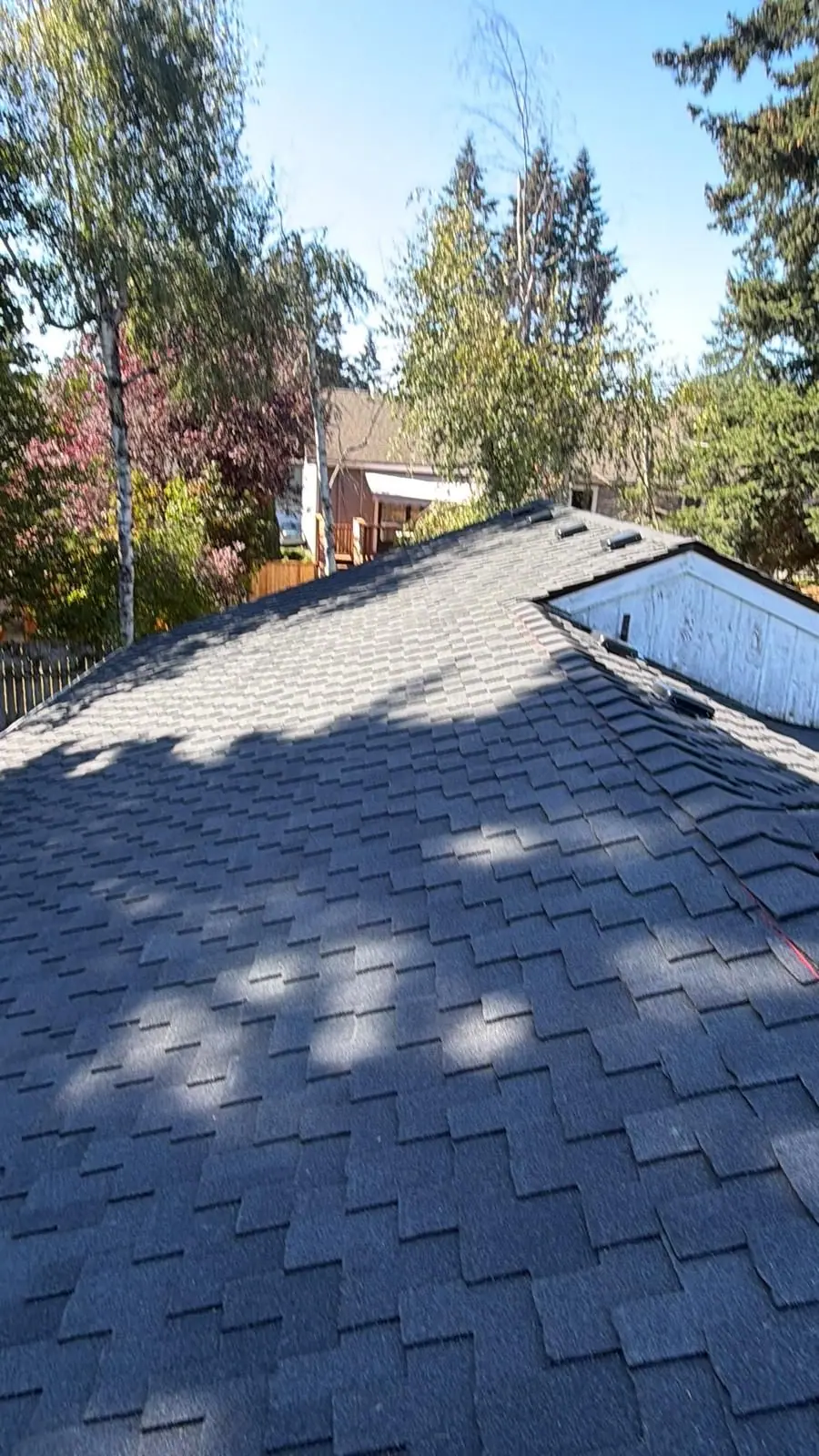 New shingles around a skylight