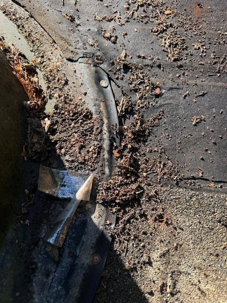 Old sealant and debris cleaned out