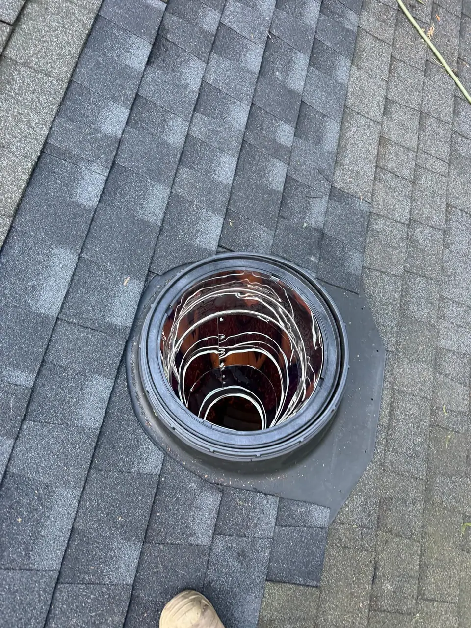 New flashing base in place