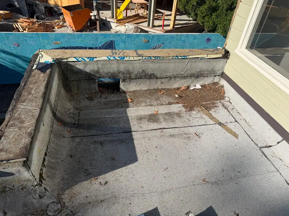 Before: worn membrane at the corners