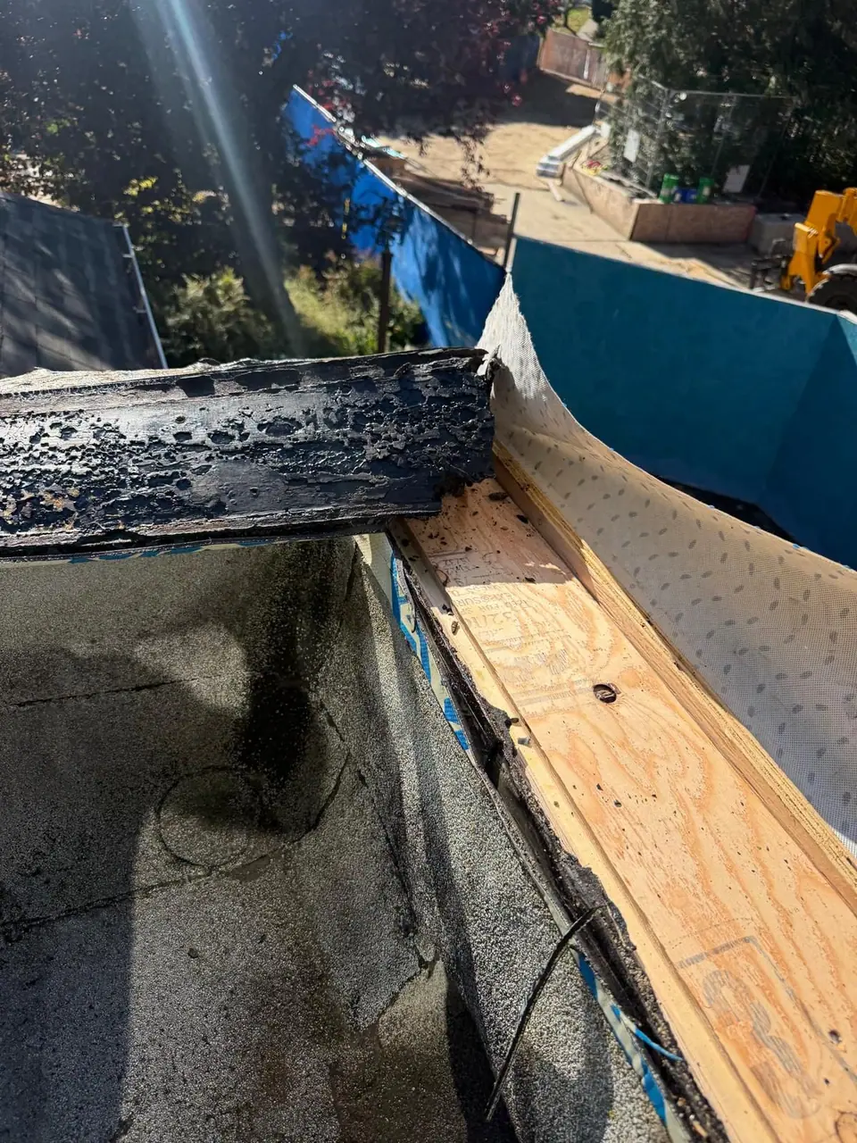 Rotten edge found and opened up