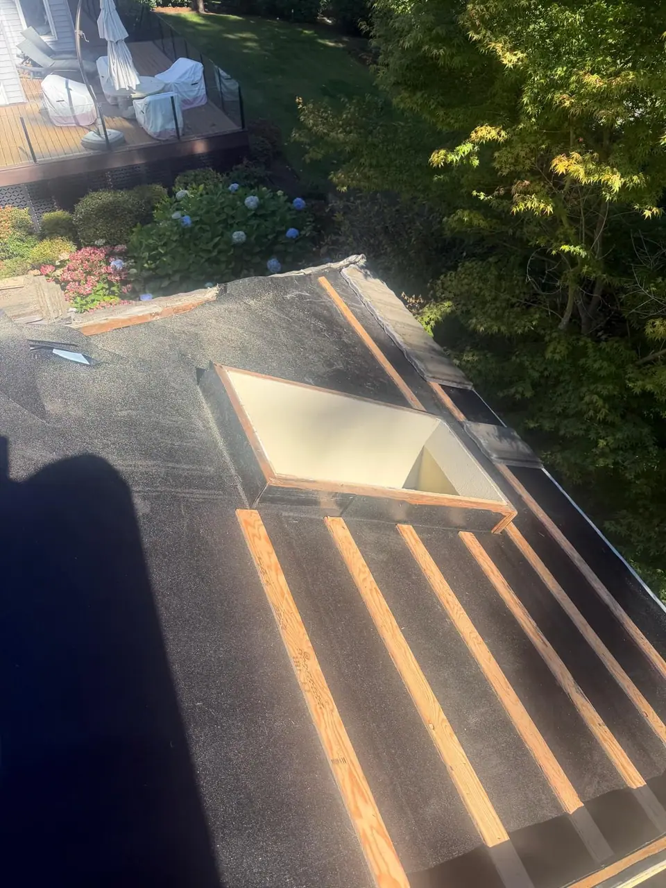 Skylight curb ready for the membrane