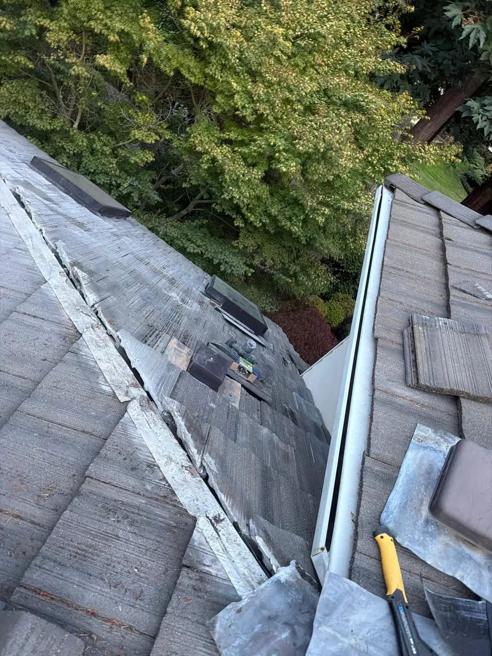 Tile lifted to fix what's underneath