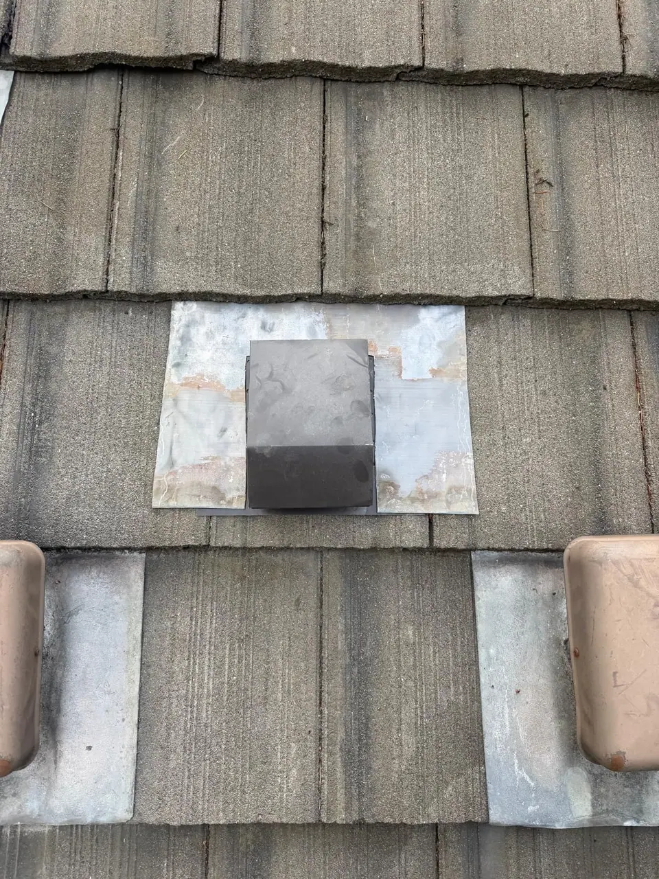 Vent flashed into the tile